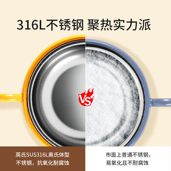 英氏（YEEHOO）宝宝辅食碗婴儿注水保温碗不锈钢儿童餐具吸盘碗 公主粉-三件套 商品图5