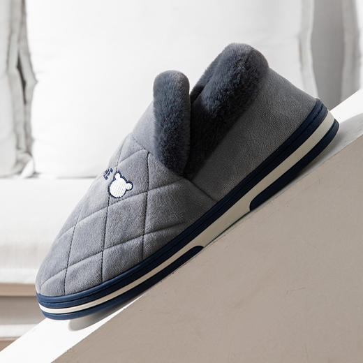 秋冬季男士包跟棉鞋特大码加肥加大号居家棉拖鞋保暖厚底47 48 49大码棉鞋老人鞋 商品图3