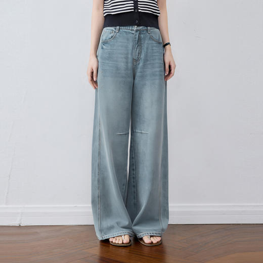 【商场同款】诗凡黎小弯刀百搭牛仔裤25秋新款显瘦长裤3G8251781 商品图0