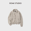 ROMI STUDIO16.5mm羊绒羊毛纱 老钱松弛感翻领毛呢外套RWCWWG5704 商品缩略图2