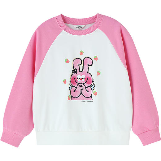 Annil联名款【Hello奶丝兔】女童圆领长袖卫衣秋季新款安奈儿童装EG531720 商品图5