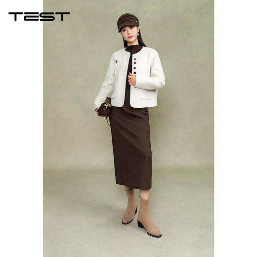 冬上新百搭气质纽扣精致双面呢外套2254052 商品图1