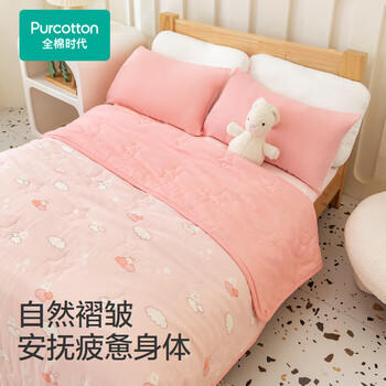 全棉时代儿童空调被纱布夹棉被芯宝宝棉被四季幼儿园入学萌兔逐星1.2x1.5m 商品图3