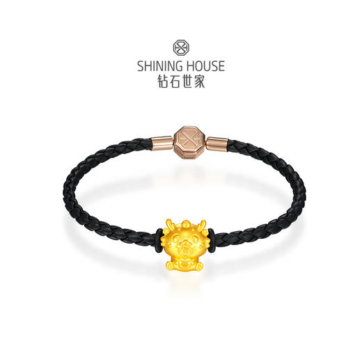 【定价黄金】【限时8折】【现货】钻石世家  生肖龙足金黄金串珠吊坠 商品图3