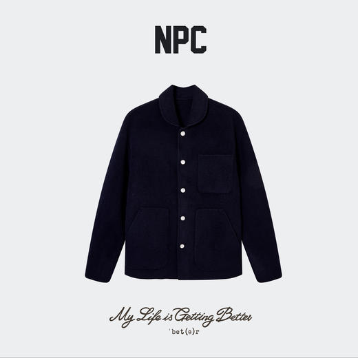 NPC潮牌100%绵羊毛仿【猫眼石】纽扣毛呢外套男静奢风秋NP58WC29 商品图0