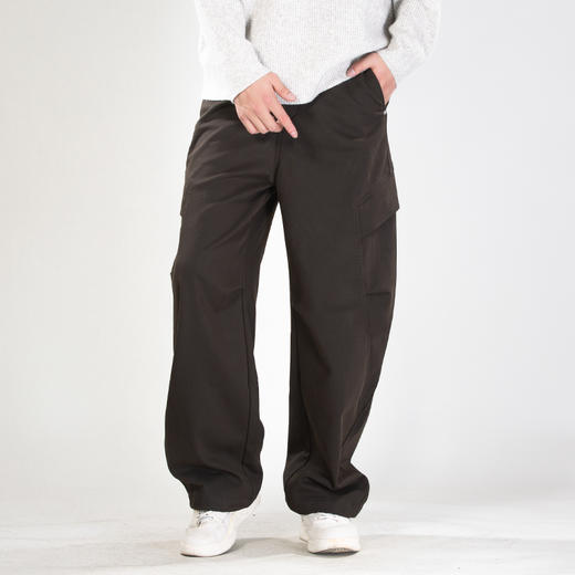 DRONKOO 2025 半松紧腰两侧袋盖复合绒厚轻工装长裤 商品图1