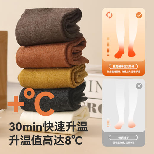 狂野橘子 · 男女自发热袜 / 纯棉保暖袜，2025升级款，10A抗菌，加厚保暖，定染秋冬百搭色系 商品图3