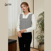 司歌条纹翻领弹力修身套头卫衣上衣T921040Y 商品缩略图2