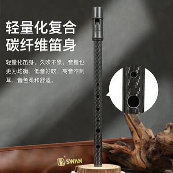 天鹅（SWAN）爱尔兰哨笛d调碳纤维D5竖笛高音初学者入门6孔直笛哨笛 商品图0