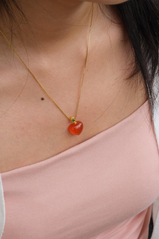 【南红一心一意吊坠】小巧精致，单带叠戴都很好看 f016 商品图1