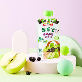 果乐士100%婴标果泥新品接骨木莓苹果泥100g 商品图1