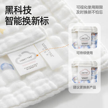 贝肽斯口水巾婴儿纱布小方巾新生儿宝宝洗脸巾儿童毛巾4层3条装 30*30cm 商品图3