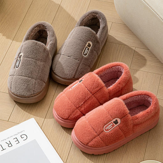 棉拖鞋秋冬保暖拖鞋男士特大码包跟棉鞋加大号50居家棉拖鞋女保暖EVA厚底防滑拖鞋489 商品图1