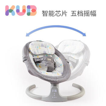 可优比（KUB）婴儿电动摇摇椅哄娃睡觉神器新生儿安抚椅-顶配款蚊帐+玩具寻湖蓝 商品图0