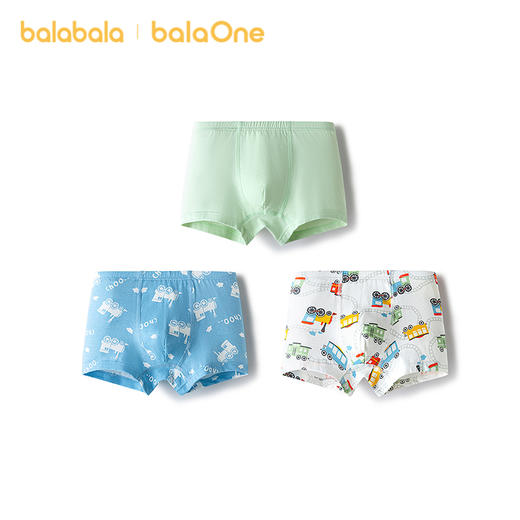 【balaOne】巴拉巴拉宝宝内裤平角棉儿童四角短裤男童亲肤三条装 商品图4