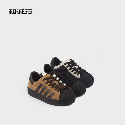 和诚行2025秋季新款厚底反毛皮贝壳圆头时尚百搭女式休闲鞋0551268 商品图4