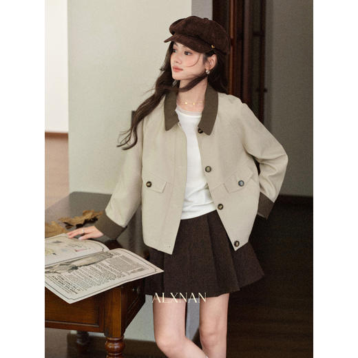 鹿向南「丁香絮语」高级卡其色短外套女秋季新款气质法式开衫上衣L57923 商品图2