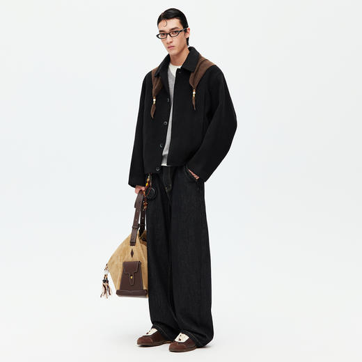 NPC潮牌绵羊毛翻领廓形毛呢夹克男轻奢短款毛呢大衣NP59WC05 商品图0