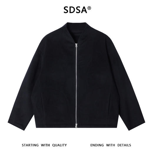 SDSA秋冬新款痞帅男装美式休闲纯色拉链V领卫衣百搭简约开衫外套 商品图0