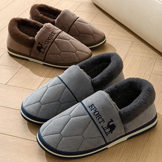 冬季男士包跟棉拖鞋特大码加肥加大号居家棉鞋保暖加厚底46 47 48大码保暖鞋子老人家保暖棉拖鞋 商品图2