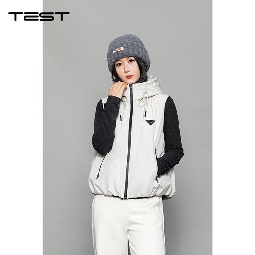 冬上新不臃肿白色连帽保暖内搭外穿超百搭马夹2254027 商品图2