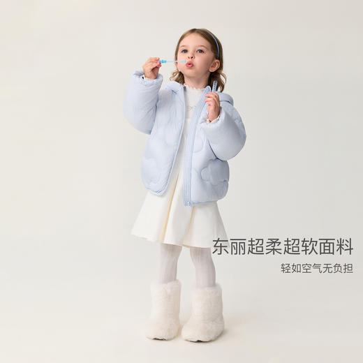 【无氟防泼水】马克珍妮女童云朵绗缝熊耳朵羽绒服2025年冬装新款551771 商品图2