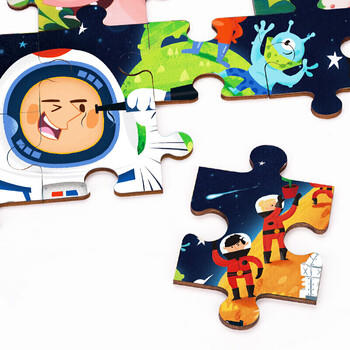 TOI儿童故事拼图玩具幼儿早教木质拼图拼板男女孩礼物 48片太空探索 商品图5
