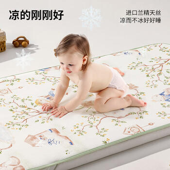 贝肽斯婴儿凉席宝宝透气冰丝凉垫儿童幼儿园午睡床席子森林奇遇100*56cm 商品图3