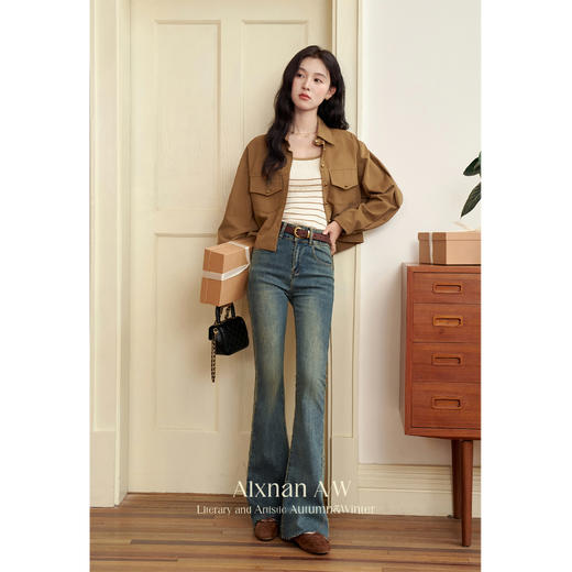 鹿向南「美拉德手册」工装衬衫短外套女装2025秋新款长袖休闲上衣 商品图1