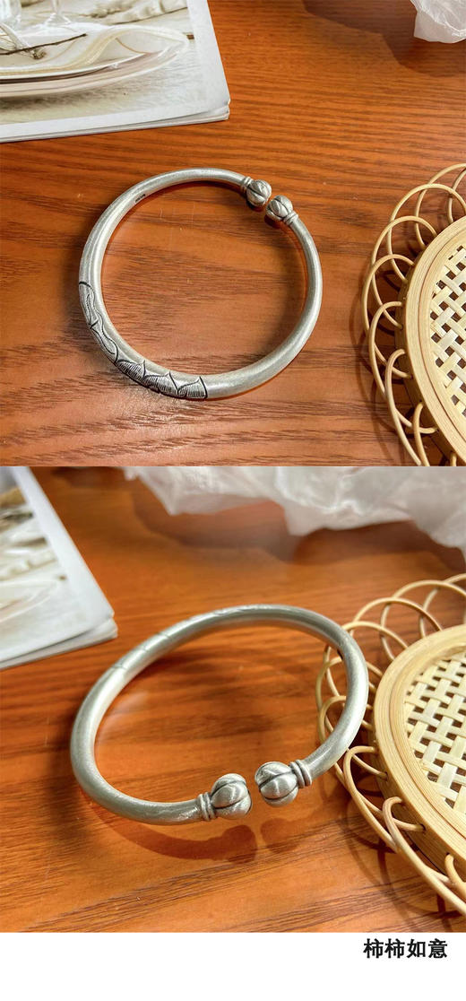 【银价实时更新，下单前需先咨询当日价格】【银手镯  银项链 银梳子 童镯 长命锁】非遗传承大师 监制（定制产品，一旦开始制作，请恕不退款，下单后15天左右发出） 商品图6