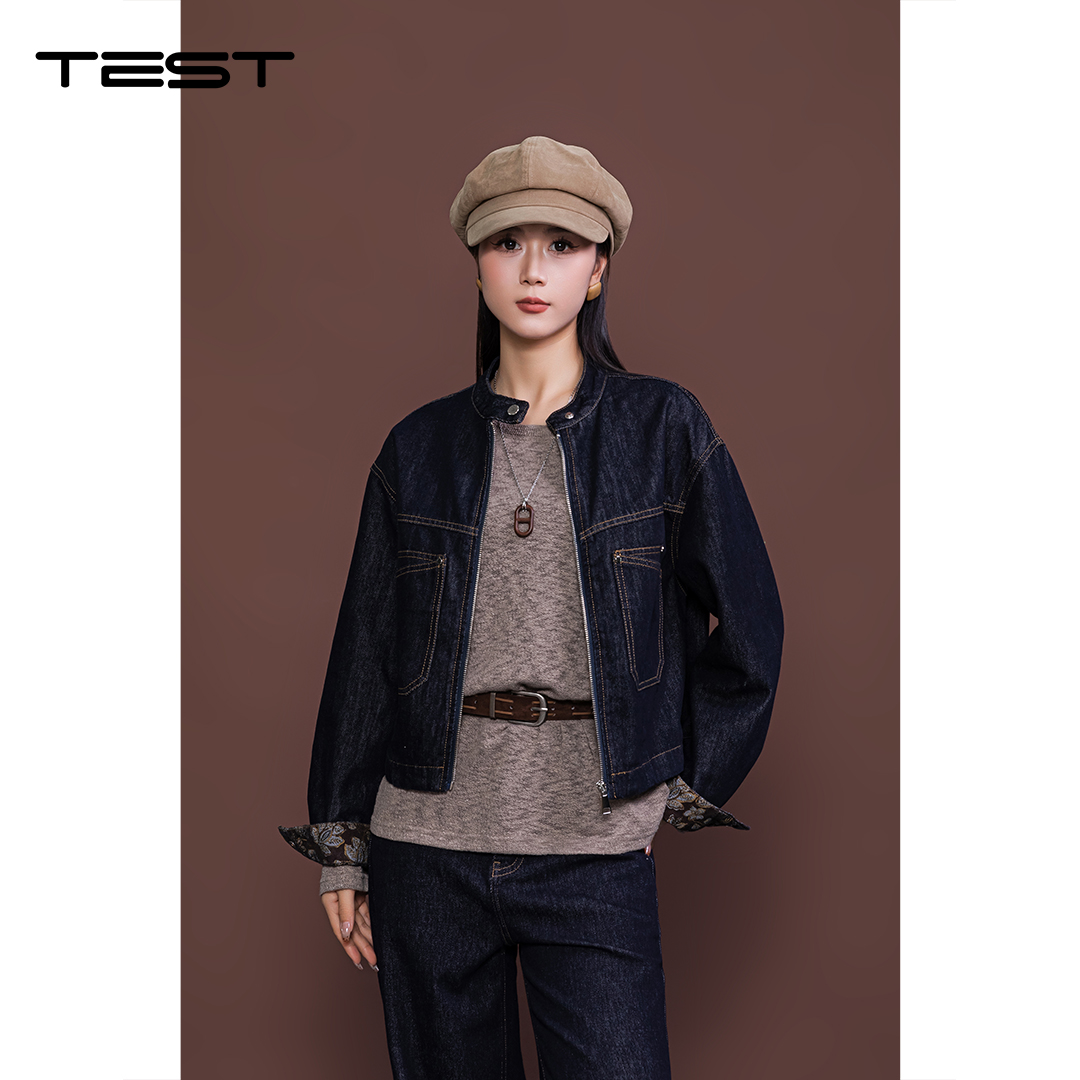 冬上新复古风立领个性穿搭轻松拿捏牛仔外套2254080