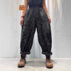 S668662025冬季新款 拼接提花贴布口袋加绒牛仔裤女 宽松高腰系带长裤女 商品缩略图0