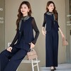 减龄百搭无袖马甲围巾上衣阔腿裤四件套HMQY8268 商品缩略图1