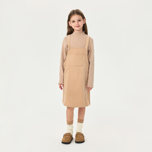 马克珍妮女童复古文艺灯芯绒背带裙2025年秋装新款551669 商品图2