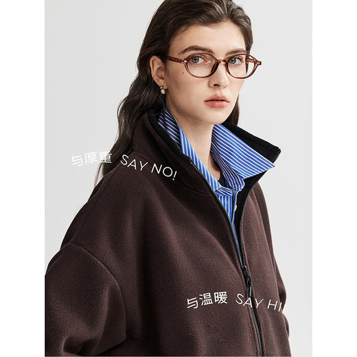 棉仓366607003-Miu系摇粒绒立领外套 商品图3