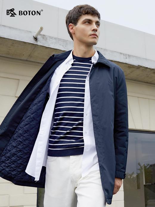 波顿男士春秋中长薄棉衣利落耐穿拒水不易皱合身美式休闲款MJ987523 商品图1