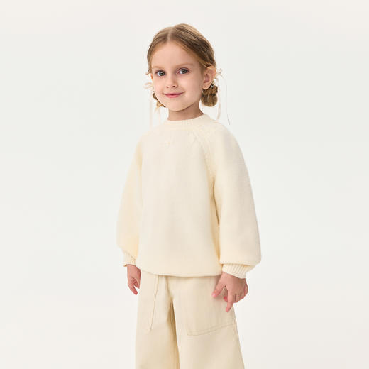 马克珍妮女童立体花朵温暖针织毛衣2025年秋冬新款551869 商品图1