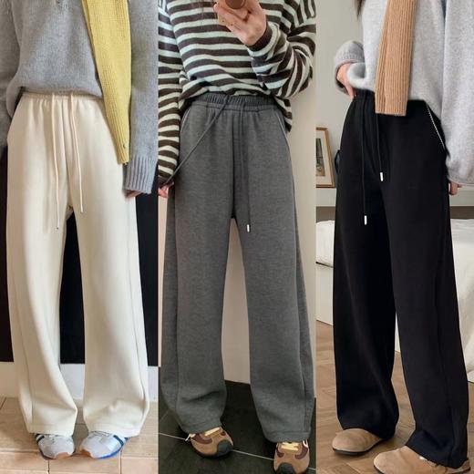 优选丨骆柒柒羊毛蚕丝暖羊直筒裤 加绒加厚保暖舒适显瘦 添加桑蚕丝/羊毛柔软亲肤 口袋采用曲牙设计增添设计感 商品图0