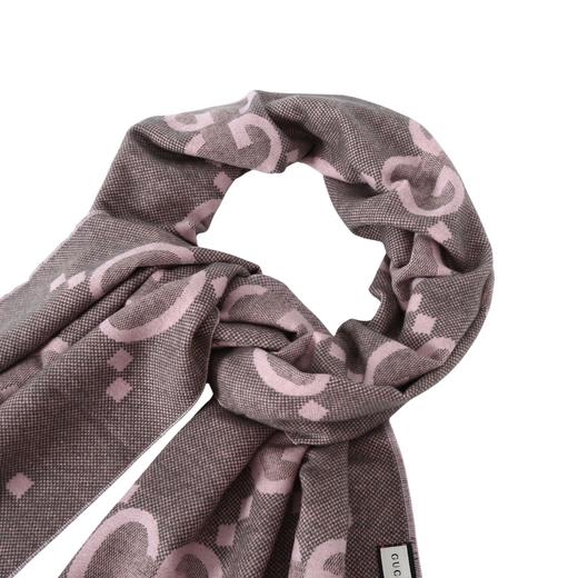 古池 灰粉色双面提花双面围巾 商品图5