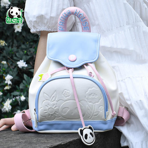 熊猫屋PANDAHOUSE 春日花花-嘟嘟PU双肩包/嘟嘟PU迷你包/嘟嘟PU方糖包   送纸袋 商品图1