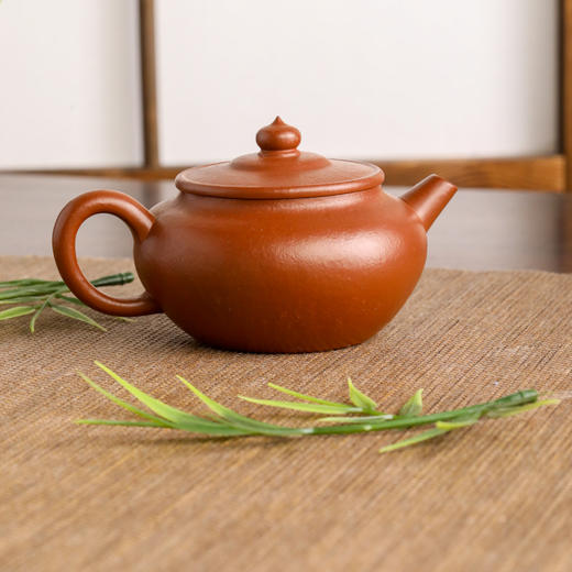 尹家骥全手工原矿朱泥大红袍汲直壶 约150cc 商品图0