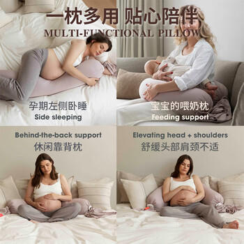BabyWatch孕妇枕护腰侧睡枕托腹u型枕抱枕侧卧靠枕头可调节多功能糖果枕蓝 商品图2