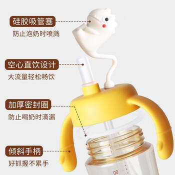 贡稚适配贝亲宽口径直饮吸管三代奶瓶配件水杯盖手柄公仔恐龙直饮杯盖 商品图3
