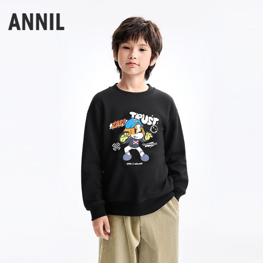 Annil联名款【Mix.Mix】男童圆领长袖卫衣秋季新款安奈儿童装EB531721 商品图1