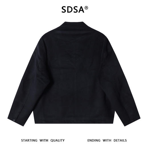 SDSA秋冬新款痞帅男装美式休闲纯色拉链V领卫衣百搭简约开衫外套 商品图4
