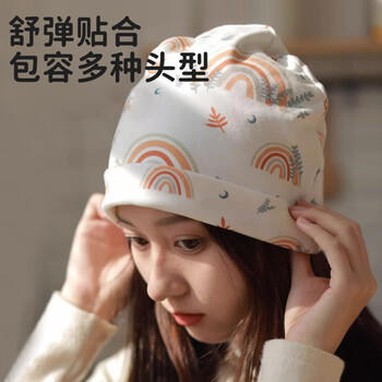 ipoosi月子帽四季款双层纯棉布孕产妇产后坐月子头巾发带透气防风帽 商品图3