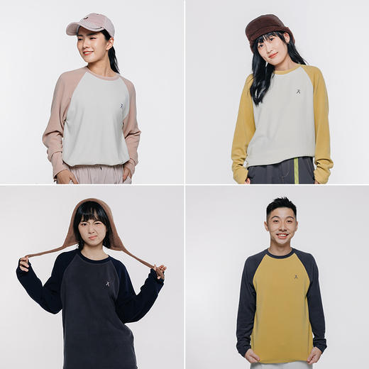 【品牌特惠】ACMEITEM爱棵米拼色抓绒长袖T恤GAG3340320G 商品图1