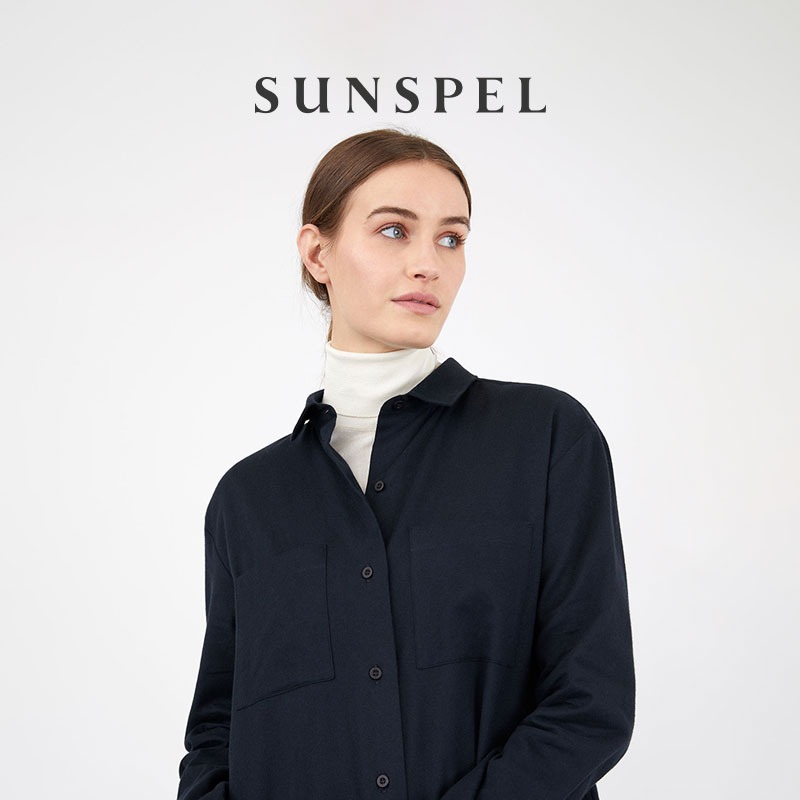 SUNSPEL女士秋冬全棉法兰绒oversize长袖衬衫