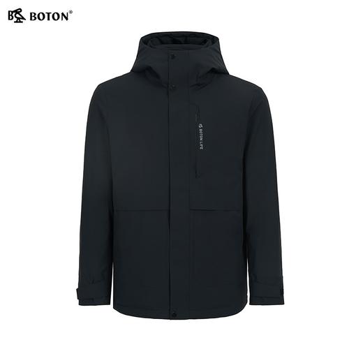 波顿男士秋冬 中长款羽绒服 利落暖护 白鸭绒黑色合身款MC830524 商品图5