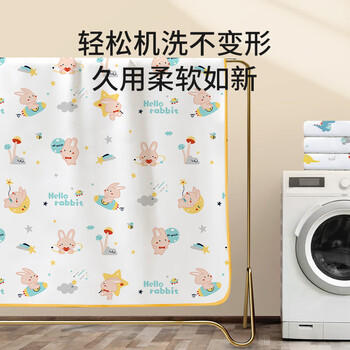 童葵（tongkui）隔尿垫大号可洗防水床单超大透气婴儿童防尿7A抗菌芭比兔150*200 商品图3
